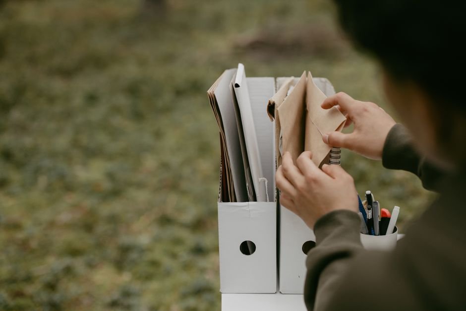 Organized folders and filing documents