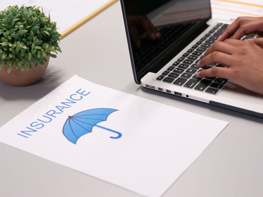 Health insurance documents laid out on a table