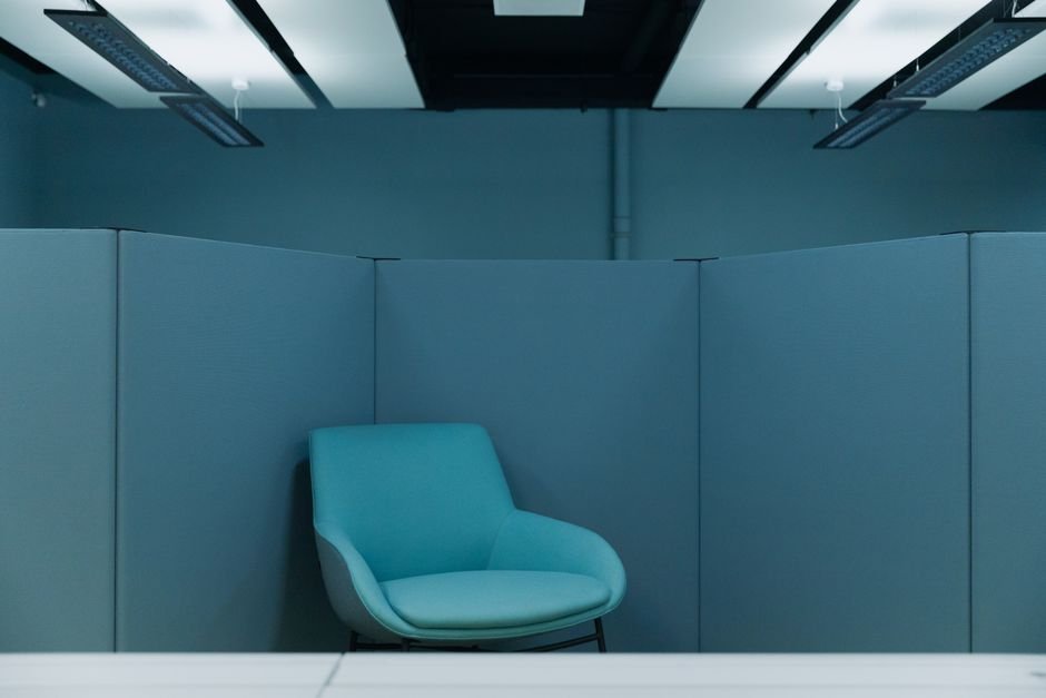 Quiet modern office workspace